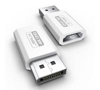 JSAUX Adaptador DisplayPort a HDMI 4K 2Pack, Resolución 4K@30Hz HDTV Convertidor Duradero Adaptador DP Macho a HDMI Hembra para TV, Thinkpad, HDTV, Monitor, Proyectores, Computadoras portátiles-Blanco