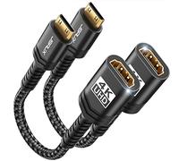 JSAUX Adaptador Mini HDMI, 【2 paquetes】 Cable Mini HDMI Macho a HDMI Femenino con 4K@60Hz HDR 3D 18Gbps, Compatible con DSLR, Raspberry Pi Zero W, Laptop, Tableta, HDTV, Proyector (Negro)