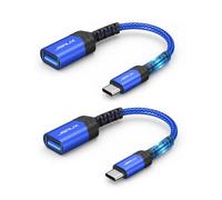 JSAUX Adaptador USB C a USB 3.1 [2 Pack] OTG, USBC OTG Adaptador Compatible con Samsung Galaxy S20/S20 Ultra/S9/S8 Plus/A70/A50/Note 10/9/8, Huawei P30/P20 Pro, Pixel 3XL, MacBook-Azul