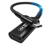 JSAUX Adaptador USB C HDMI 4K, Adaptador USB Tipo-C Thunderbolt 3 a HDMI Compatible con MacBook Pro/Air, iPad Mini 6/Pro, DELL XPS 15, Samsung Galaxy S23/S22/S10/S9, Huawei P40, Surface Pro 8 -Negro