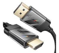 JSAUX Cable 4K DisplayPort a HDMI, 4K @60Hz/2K @120/1080P@120 Unidireccional [Dorado, trenzado, funda de aluminio] DP-PC a HDMI Monitor Compatible con Lenovo, HP, Dell, AMD, NVIDIA-1m