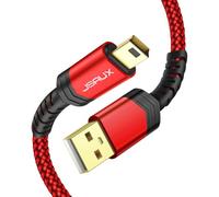 JSAUX Cable Mini USB [3M] USB 2.0 Mini B Cable de Carga Compatible con Controlador PS3, Dash Cam, Garmin GPS Navi, Blue Yeti, Ti-84 Plus CE MP3 Player, Tiptoi, Canon Digital Camera Rojo
