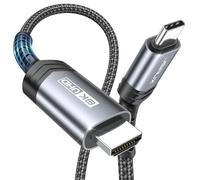 JSAUX Cable USB C a HDMI 2.1 [8K@60Hz 4K@240Hz] 6.6 FT Cable Trenzado de Aluminio Tipo C a HDMI [Thunderbolt 4/3] Soporta 48Gbps/HDR/HDCP 2.3 para Portátil, Tablet, Galaxy S24