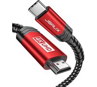 JSAUX Cable USB C a HDMI 3 M, 4K@60Hz USB C to HDMI, Thunderbolt 3/4 Cable | Cable Tipo C a HDMI 2.0, Compatible con iPhone 17/16 Pro Max, MacBook Air/Pro, iPad Pro, Surface Pro, Galaxy S26/S25, Dell