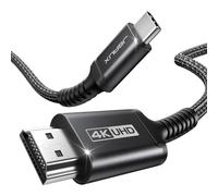 JSAUX Cable USB C a HDMI de 3 m, USB Tipo C a HDMI 4K@60Hz (compatible con 4K@30Hz), para Thunderbolt 3, iPhone 17/16 Pro/15, MacBook Pro/Air 2018, iPad Pro, Galaxy S25/S24/S10/S9 y Surface Book-Negro