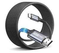 JSAUX Cable USB C a HDMI de 4 m, USB Tipo C a HDMI 4K@60Hz (compatible con 4K@30Hz), para Thunderbolt 3, iPhone 17/16 Pro/15, MacBook Pro/Air 2018, iPad Pro, Galaxy S25/S24/S10/S9 y Surface Book-Gris