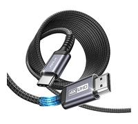 JSAUX Cable USB C a HDMI de 5 m, USB Tipo C a HDMI 4K@60Hz (compatible con 4K@30Hz), para Thunderbolt 3, iPhone 17/16 Pro/15, MacBook Pro/Air 2018, iPad Pro, Galaxy S25/S24/S10/S9 y Surface Book-Gris