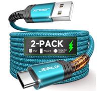 JSAUX Cable USB C, paquete de 2 cables de 3.1A de carga rápida, cable USB tipo C de carga rápida compatible con Samsung Galaxy S22 S21 S20 S10 S9 S8 Plus, Note 20 10 9 8, A3 A5, LG G5 G6 V20, Huawei
