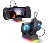 JSAUX Estación de acoplamiento para ROG Ally X/ROG Ally/Steam Deck/Legion Go, base 7 en 1 para ROG Ally X con ventilador de refrigeración RGB, HDMI 4K a 120Hz, Gigabit Ethernet, USB dual y USB C 3.0
