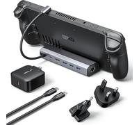 JSAUX Estación Dock 4K@120Hz con Cargador de 65W, Compatible con Steam Deck OLED/ROG Ally X/Legion Go (S), Dock 6 en 1 con HDMI 2.1, Ethernet Gigabit, 3 Puertos USB 3.0 y Carga de 100W - HB0603