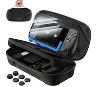 JSAUX Funda de Transporte para ROG Xbox Ally X, Kit 3 en 1 con 2 Protectores de Pantalla, Marco de alineación y 6 Fundas para joysticks, con Doble Compartimento, para ROG Xbox Ally