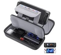 JSAUX Funda para Steam Deck/ROG Ally, Funda Rígida Protectora con Cargador Integrado y Estación de Acoplamiento, Bolsa de Viaje Portátil para Steam Deck OLED/ROG Ally X - BG0106X