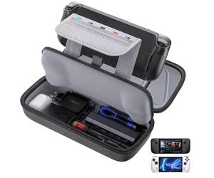 JSAUX Funda para Steam Deck/ROG Ally, Funda Rígida Protectora con Cargador Integrado y Estación de Acoplamiento, Bolsa de Viaje Portátil para Steam Deck OLED/ROG Ally X - BG0106X