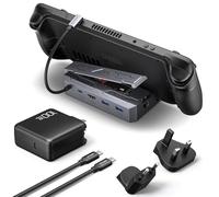 JSAUX M.2 Estación de Acoplamiento 6-en-1 con Cargador de Adaptador de CA PD 100W y Conjunto con HDMI 2.0 4K@60Hz, Ethernet, Dos Puertos USB-A 3.2 y USB-C compatibles con Valve Steam Deck-HB0604, Gris