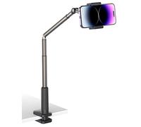 JSAUX Soporte para teléfono para Cama y Escritorio, Clip Universal Ajustable para teléfono para Marco de Cama de Escritorio Compatible con iPhone 14 Pro MAX Plus Mini iPhone 13 12 11 X Samsung -Negro
