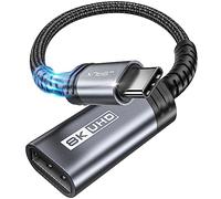 JSAUX USB C DisplayPort Adaptador DP1.4 [8K @ 60Hz, 4K @ 144Hz 120Hz, 2K @240Hz] Dynamic HDR, 3D Tipo C a Display Port para Thunderbolt 4/3 Compatible con Oculus Rift S, MacBook, Reverb G2, Dell XPS