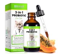 JSBNQRMZ Probióticos para Gatos - Complemento 3 en 1 con Prebióticos y Enzimas - Alivio Rápido de Diarrea y Estómago Sensible - Líquido 60ml | Flora Intestinal y Defensas