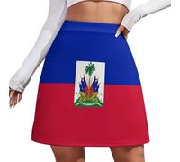 JSCWDET Falda Moderna para Mujer - Casual Y Elegante, Minifalda con Detalles De Expresión De La Identidad Y Bandera De Haití, Ideal para Oficina Y Vacaciones, S-4Xl, Haití
