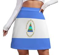 JSCWDET Falda Moderna para Mujer - Casual Y Elegante, Minifalda con Detalles De Expresión De La Identidad Y Bandera De Nicaragua, Ideal para Oficina Y Vacaciones, S-4Xl, Nicaragua
