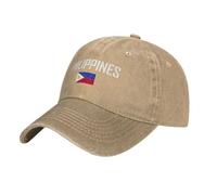 JSCWDET Gorra con Bandera De Filipinas - Beisbol Unisex De Algodón Lavado Vintage, Ajustable, Sombrero De Sol para Running, Golf Y Uso Diario