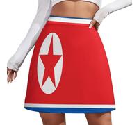 JSCWDET Mini Falda Mujer Casual Chic - Falda Ajustada con Expresión Cultural, Bandera De Corea del Norte Y Corea del Norte, Sexy para Fiesta, Oficina Y Vacaciones, S-4Xl