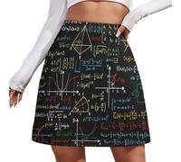 JSCWDET Minifalda Chic para Mujer - Elegante Y Sexy, Falda Ajustada con Figuras Geométricas Complejas Y Fórmulas Matemáticas, Uso Diario Y Salidas, Tallas Grandes S-4Xl, Negro