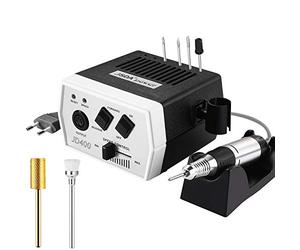 JSDA Torno para uñas profesional,lima electrica uñas, 30000 RPM, fresa de carburo de tungsteno, potente, silencioso, baja vibración, Incl. cuatro brocas y un broca de carburo premium