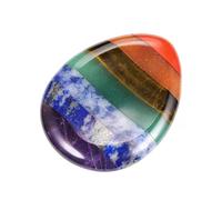 JSDDE Piedra de preocupación para el pulgar de cristal curativo con 7 chakras y cristales de bolsillo para aliviar la ansiedad y el estrés