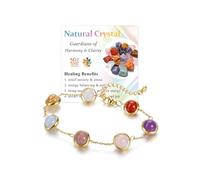 JSDDE - Pulsera para planeta del sistema solar y universo, diseño de piedras naturales para mujer, pulsera fina con colgantes giratorios de oro, amuletos de felicidad, joyas de Amuleto de protección