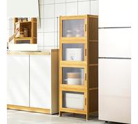 JSDMBD Alacena De Cocina, Mueble Auxiliar De Cocina con 2/3/4/5 Niveles, Armario Cocina, Mueble Aparador Comedor，Mueble Almacenaje con Puertas De Vidrio Disponible En Varios Tamaños