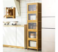 JSDMBD Alacena De Cocina, Mueble Auxiliar De Cocina con 2/3/4/5 Niveles, Armario Cocina, Mueble Aparador Comedor，Mueble Almacenaje con Puertas De Vidrio Disponible En Varios Tamaños