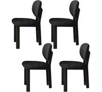 JSDMBD Sillas Comedor Pack 2 4 6 Patas De Madera Maciza, Cojín De Asiento Suave Y Cómodo, Respaldo Curvo, Adecuado para Varios Restaurantes Y Cocinas Domésticas. Black Leg + Black Velvet 4 pcs