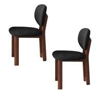 JSDMBD Sillas Comedor Pack 2 4 6 Patas De Madera Maciza, Cojín De Asiento Suave Y Cómodo, Respaldo Curvo, Adecuado para Varios Restaurantes Y Cocinas Domésticas. Walnut Leg + Black Velvet 2 pcs