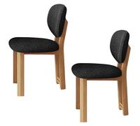 JSDMBD Sillas Comedor Pack 2 4 6 Patas De Madera Maciza, Cojín De Asiento Suave Y Cómodo, Respaldo Curvo, Adecuado para Varios Restaurantes Y Cocinas Domésticas. Wooden Leg + Black Velvet 2 pcs