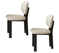 JSDMBD Sillas Comedor Pack 2 4 6 Patas De Madera Maciza, Cojín De Asiento Suave Y Cómodo, Respaldo Curvo, Adecuado para Varios Restaurantes Y Cocinas Domésticas. Black Leg + White Velvet 2 pcs