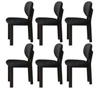 JSDMBD Sillas Comedor Pack 2 4 6 Patas De Madera Maciza, Cojín De Asiento Suave Y Cómodo, Respaldo Curvo, Adecuado para Varios Restaurantes Y Cocinas Domésticas. Black Leg + Black Velvet 6 pcs