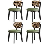 JSDMBD Sillas Comedor Pack 2 4 6 Sillas Cojín De Asiento Cómodo, Respaldo Suave, Patas De Madera Maciza, Adecuado para Varios Restaurantes Y Hogares. Black Legs + Green 4 pcs