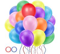 Jsdoin 100 globos de látex para cumpleaños de 30,5 cm, con 2 rollos de cinta para decoración de cumpleaños, bodas, bautizos, decoración de fiestas