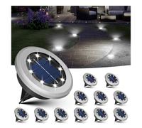 Jsdoin 12 Paquetes Luces Solares LED Exterior Jardin, 8 LED Luz Solar Exterior Jardin Suelo, IP44 Impermeable Lamparas Solares Suelo Camino, Césped, Patio, Terraza(Blanco Frío)