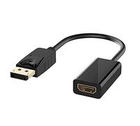 Jsdoin Adaptador Displayport a HDMI, Resolución 4K 1080P HDTV Convertidor, DP (Puerto de Pantalla) Convertidor Macho a Hdmi Hembra para Lenovo, DELL, HP, ASUS y Otras Marcas (Negro)