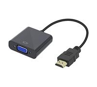 Jsdoin Adaptador HDMI a VGA 1080P, HDTV, Macho a Hembra, para PC, Monitor, proyector, HDTV, Xbox, Color Negro, 1 Unidad