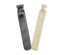 Jsdoin - Botella de agua caliente extra larga color lila con funda de forro polar súper suave, calentador de pies grande, alivio del dolor de cuello y hombros
