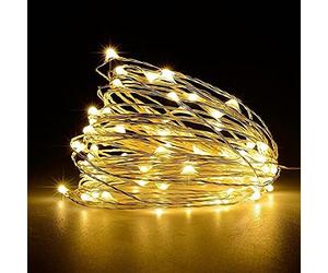 Jsdoin Cadena de Luces,5M 50 LED Guirnalda Luces, para Navidad, Habitacion, Fiesta, Jardín, Bodas, Compleaños Luces interior de Hadas (Blanco Cálido, 4 Pieza 5M50Leds)