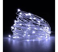 Jsdoin Cadena de Luces, Guirnalda Luces 5M 50 LED, para Navidad, Habitacion, Fiesta, Jardín, Bodas, Compleaños Luces de Hadas (Blanco frío)