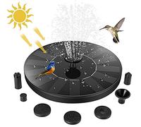 Jsdoin Fuente Solar Jardin Exterior, Bomba de Estanque Solar y 7 Boquillas, para Baño de Pájaros, Pecera, Estanque Decoración de Jardín Fuentes