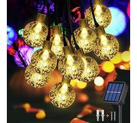 Jsdoin Guirnaldas Luces Exterior Solares, 50LED 10M Luces Solares Led Exterior Jardin,8 Modos & Impermeable Cadena de Luces Decoracion para Terraza, Fiestas, Bodas, Patio, Jardines,Interior