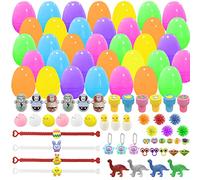 Jsdoin - Juego de 48 Huevos de Pascua para Cazar, Huevos Sorpresa para niños con Juguetes novedosos, Huevos Coloridos, Caja ciega de Pascua, Juguetes para Fiestas de Pascua, Regalos de Caza