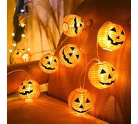 Jsdoin Luces de Halloween, Farol Calabaza Decoraciones de Halloween Luces de Hadas 1,5M 10 Led Faroles de Calabaza Luces de Cadena con Pilas