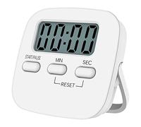 Jsdoin - Temporizador de Cocina con Pantalla LCD Grande, Temporizador de Cocina Digital con Alarma Fuerte (Blanco)