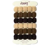 Jseng 6 paquetes de gomas para el cabello, gomas gruesas para el cabello, bandas elásticas de microfibra sin costuras, soportes para cola de caballo, accesorios para el cabello grueso y rizado, color